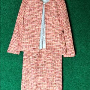 Talbots Red Tweed Dress & Jacket Set